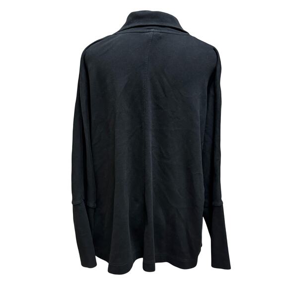 Pact Black Organic Cotton Knit Airplane Relaxed Button Front Blazer XL - Picture 2 of 5